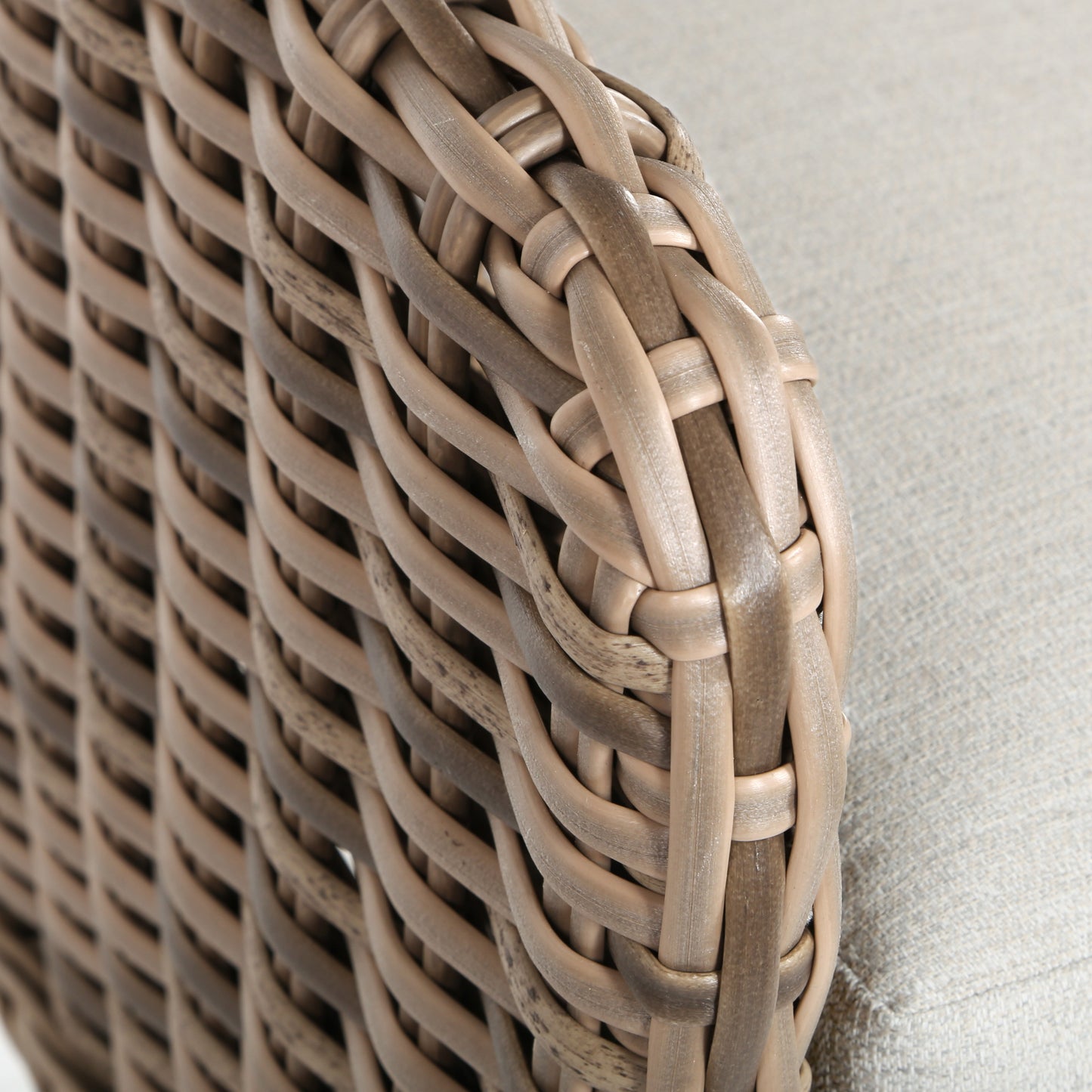 Laurent Dining Arm Chair Driftwood Weave Detail Fresco Flax Fabric, image 6