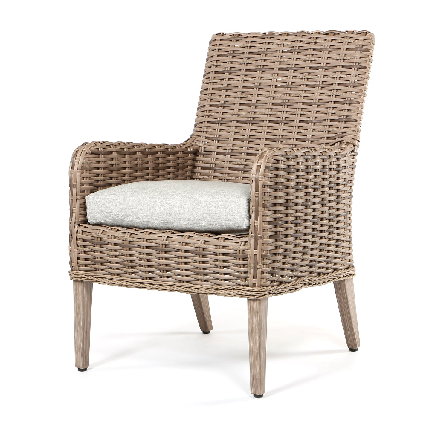 Laurent Dining Arm Chair Driftwood Weave Fresco Flax Fabric, image 1