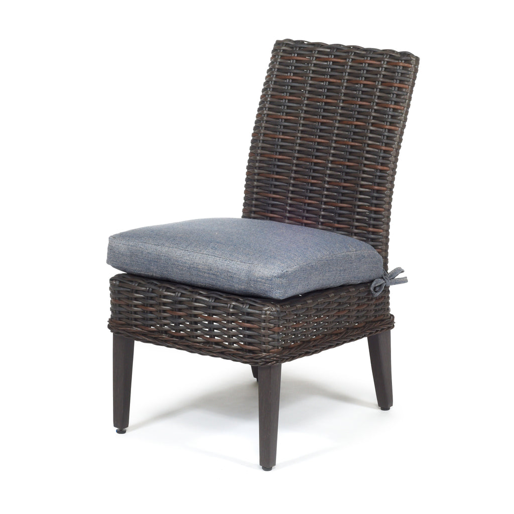 Laurent Dining Side Chair Chestnut Weave Adena Denim Fabric