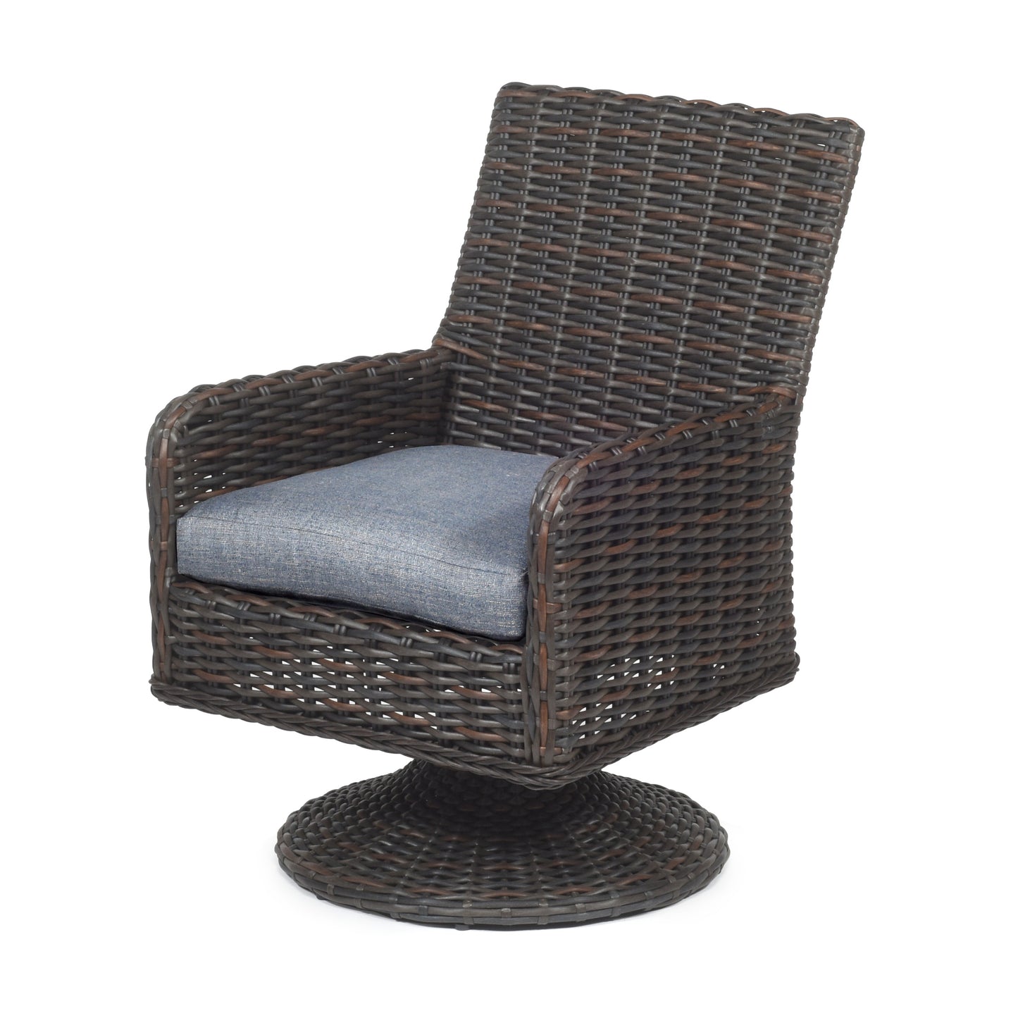 Laurent Dining Swivel Rocker Chestnut Weave Adena Denim Fabric, image 10