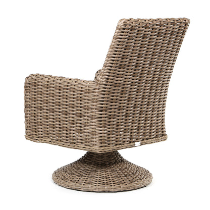 
                  Laurent Dining Swivel Rocker Driftwood Weave Fresco Flax Fabric Back - Image 5
                