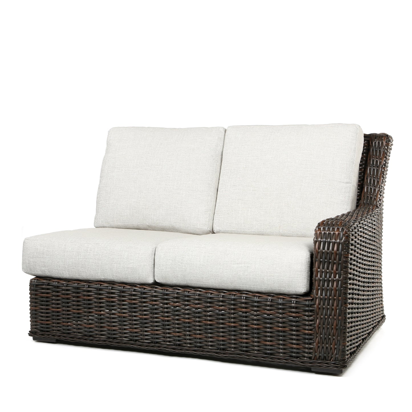 Laurent Left Arm Loveseat Section Chestnut Weave Fresco Flax Fabric, image 6