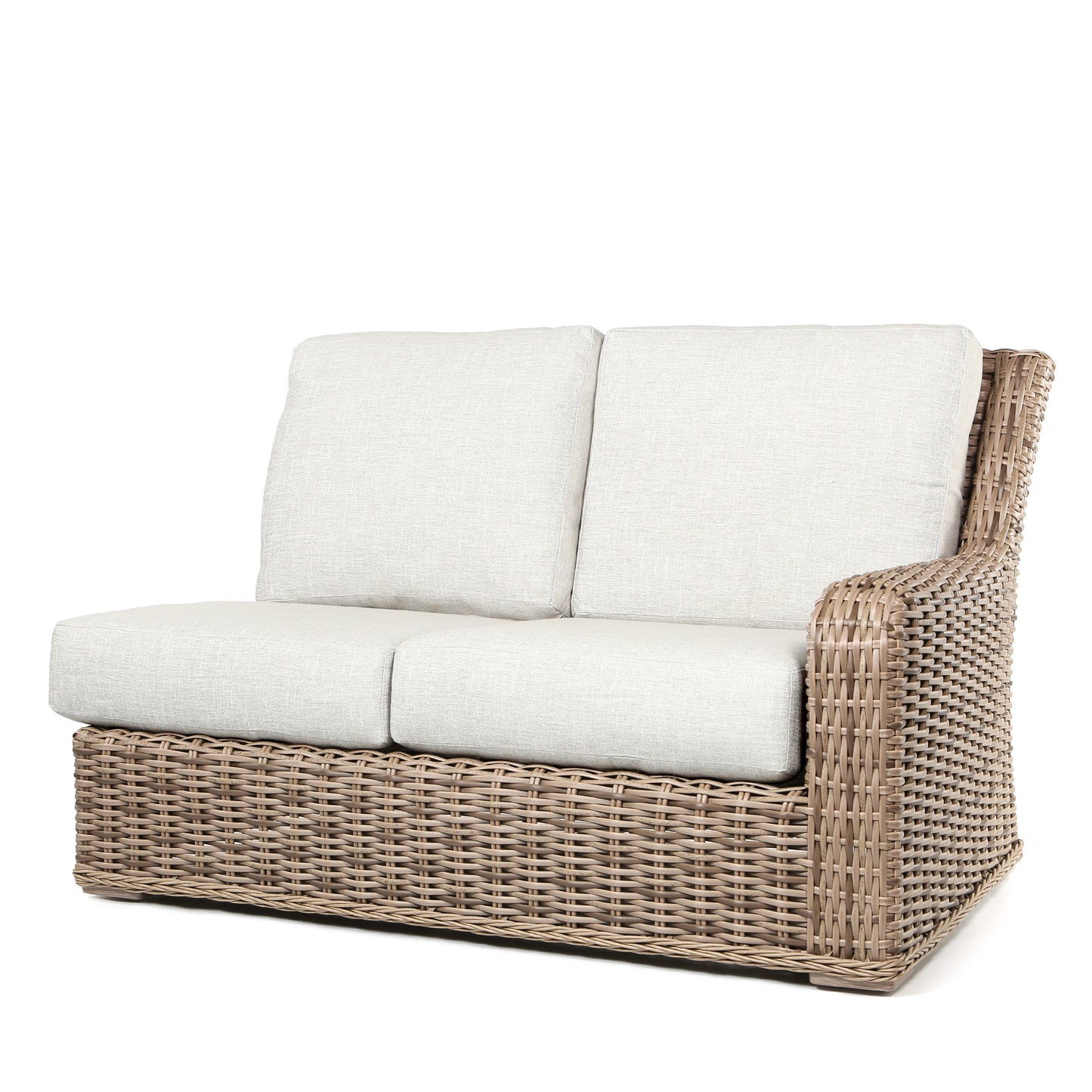 Laurent Left Arm Loveseat Section Driftwood Weave Fresco Flax Fabric, image 1