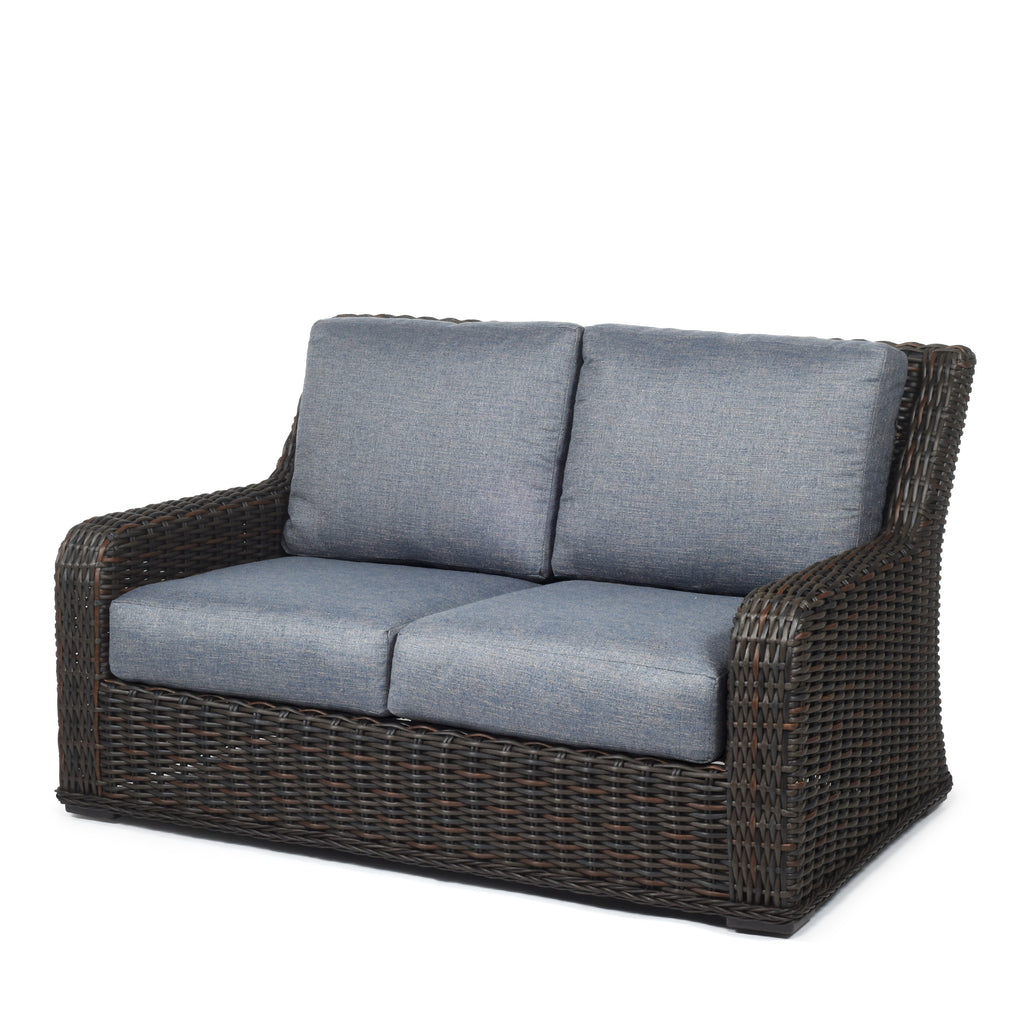 Laurent Loveseat Chestnut Weave Adena Denim Fabric