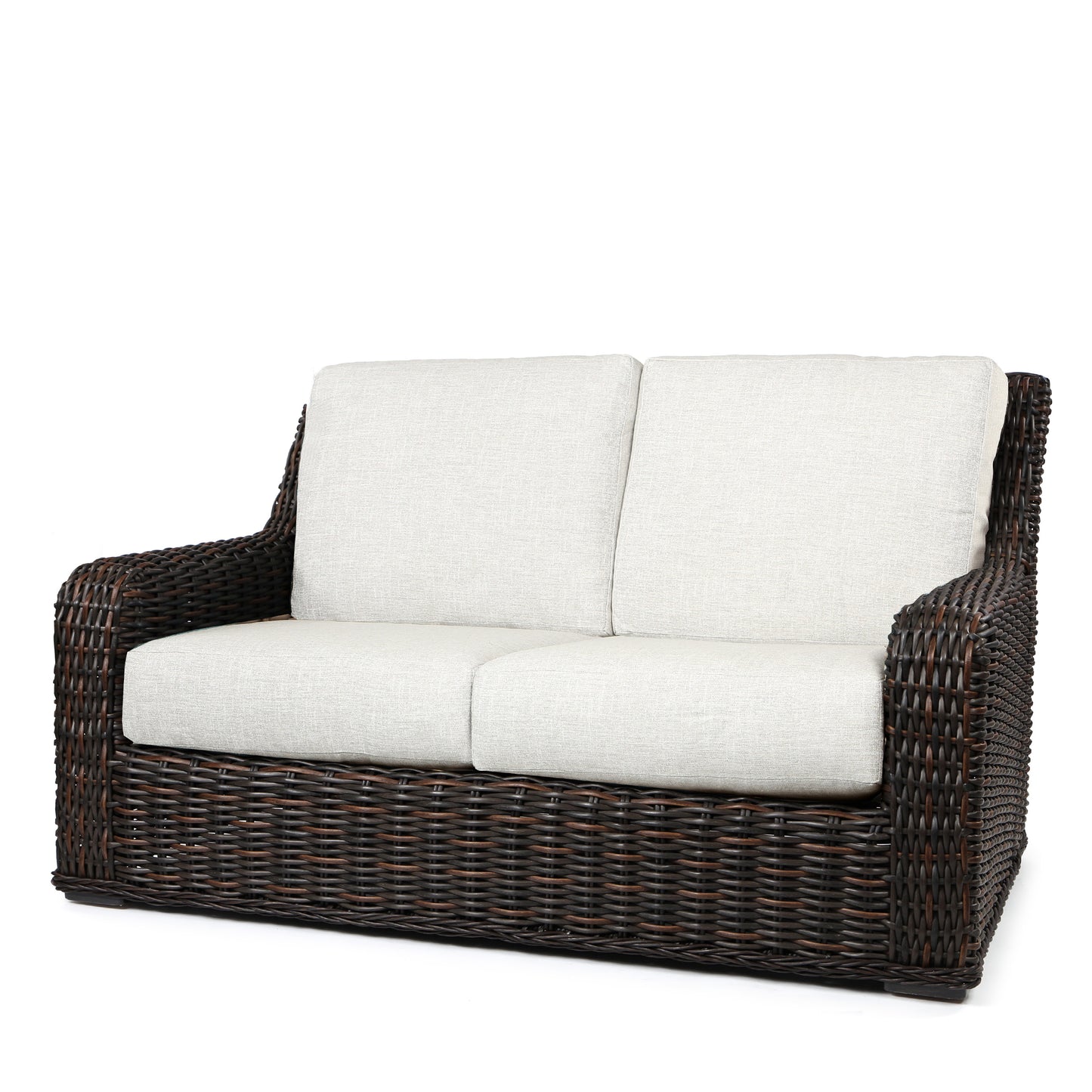 Laurent Loveseat Chestnut Weave Fresco Flax Fabric, image 5