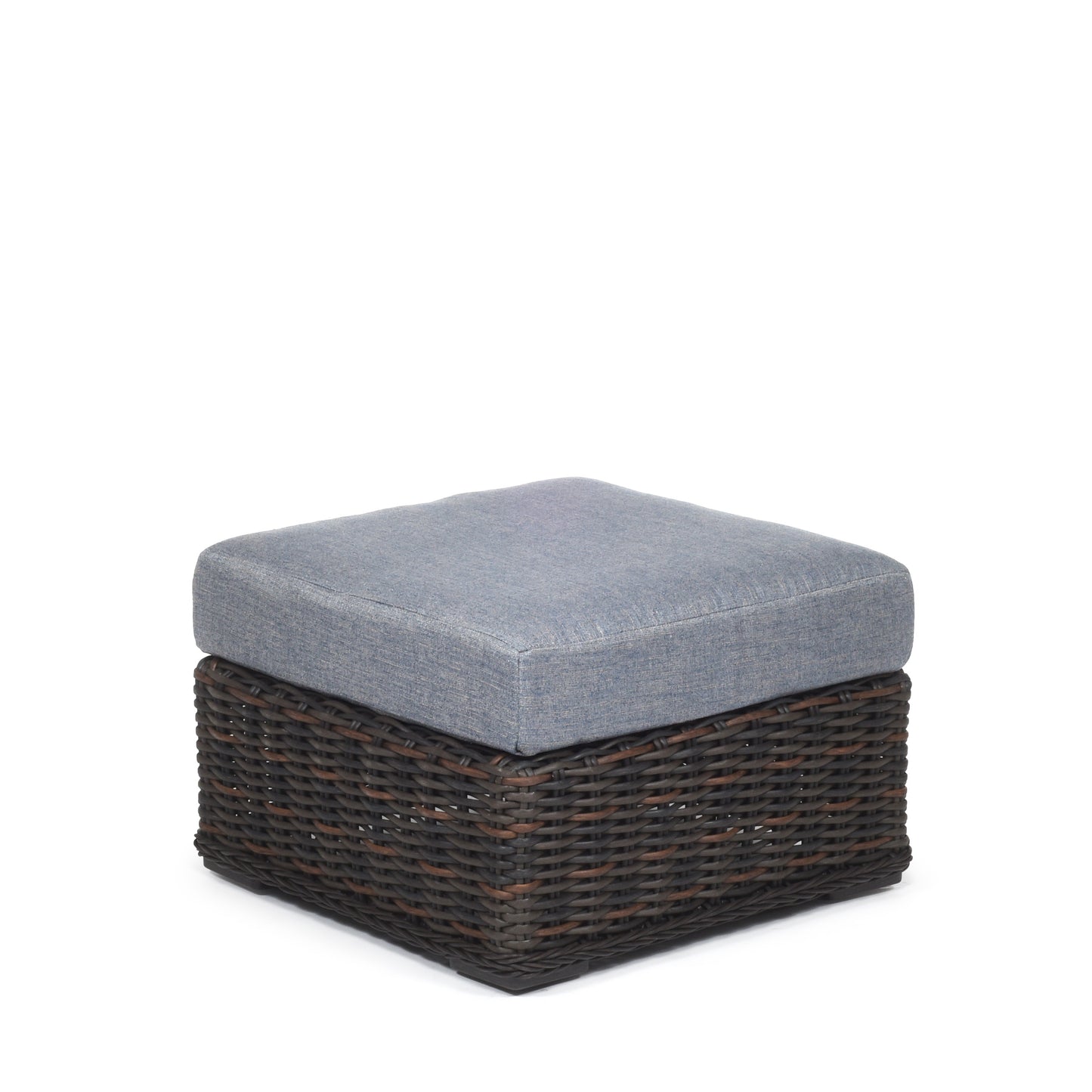 Laurent Ottoman Chestnut Weave Adena Denim Fabric, image 4