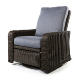 Laurent Recliner Chestnut Weave Adena Denim Fabric