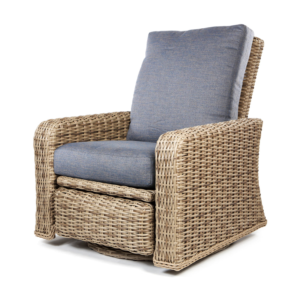 Laurent Recliner Driftwood Weave Adena Denim Fabric