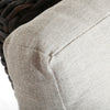 Laurent Right Arm Loveseat Section Chestnut Weave Fresco Flax Fabric Detail