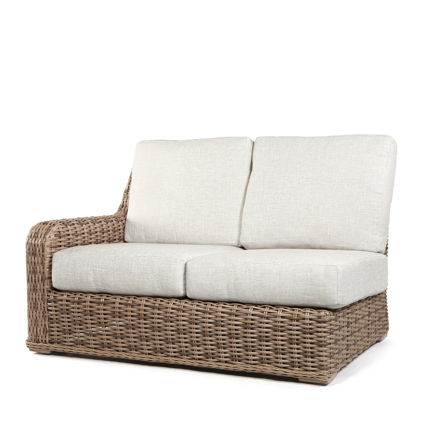 Laurent Right Arm Loveseat Section Driftwood Weave Fresco Flax Fabric, image 1