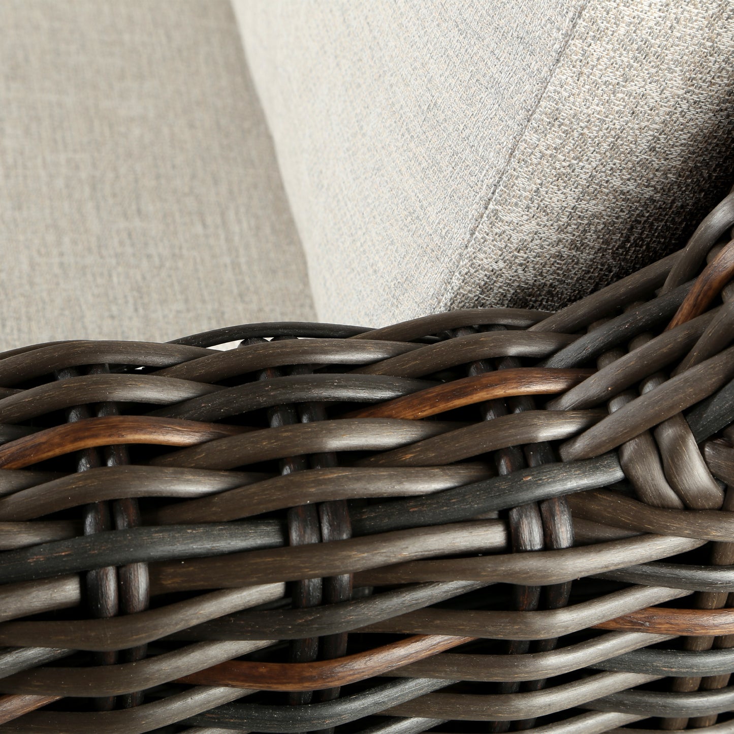 Laurent Sofa Chestnut Weave Detail Fresco Flax Fabric, image 10