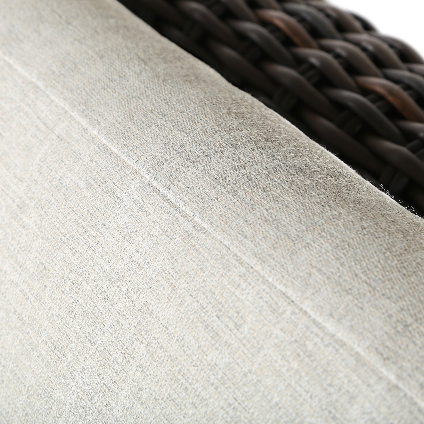 Laurent Sofa Chestnut Weave Fresco Flax Fabric Detail, image 11