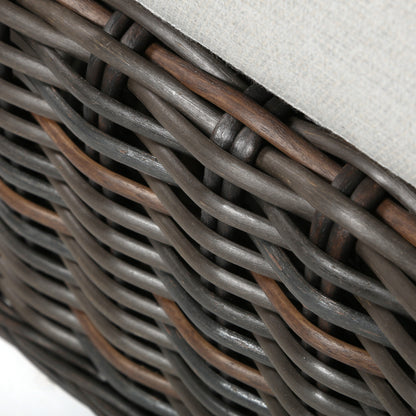 
                  Laurent Swivel Club Chair Chestnut Weave Detail Fresco Flax Fabric - Image 10
                