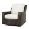 Laurent Swivel Club Chair Chestnut Weave Fresco Flax Fabric