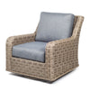 Laurent Swivel Club Chair Driftwood Weave Adena Denim Fabric