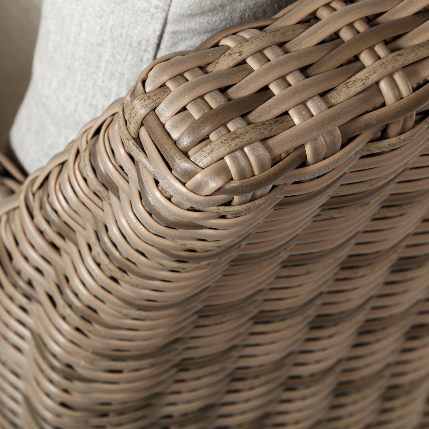 Laurent Swivel Club Chair Driftwood Weave Detail Fresco Flax Fabric, image 4