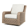 Laurent Swivel Club Chair Driftwood Weave Fresco Flax Fabric