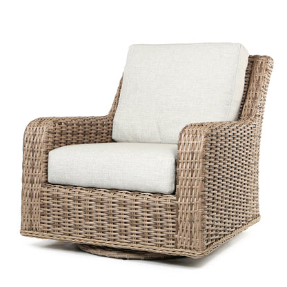 
                  Laurent Swivel Club Chair Driftwood Weave Fresco Flax Fabric - Image 2
                