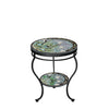 Lovina Round Double Tiered Side Table Black Frame