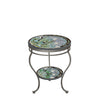 Lovina Round Double Tiered Side Table Pewter Frame