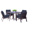 Luxe 5 Piece Dining Set Blend Indigo Cushions