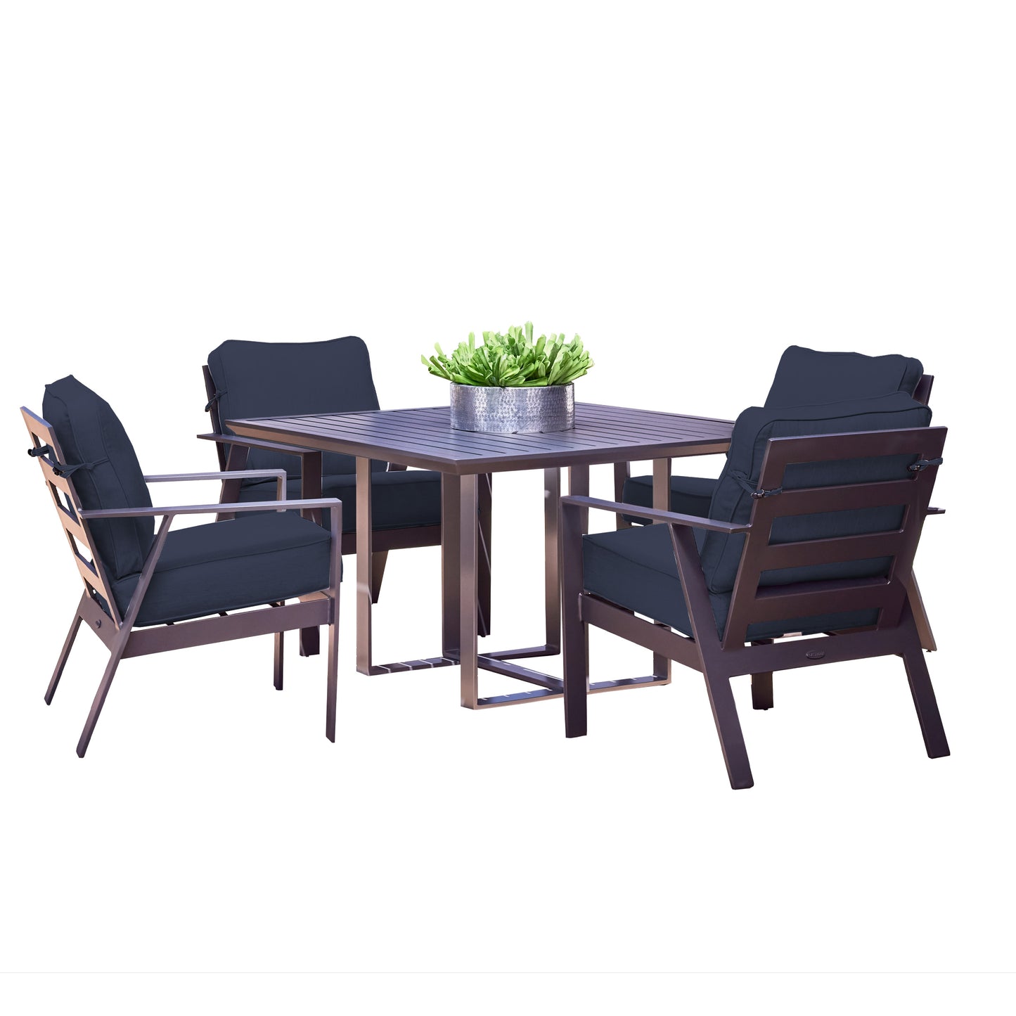 Luxe 5 Piece Dining Set Blend Indigo Cushions, image 2