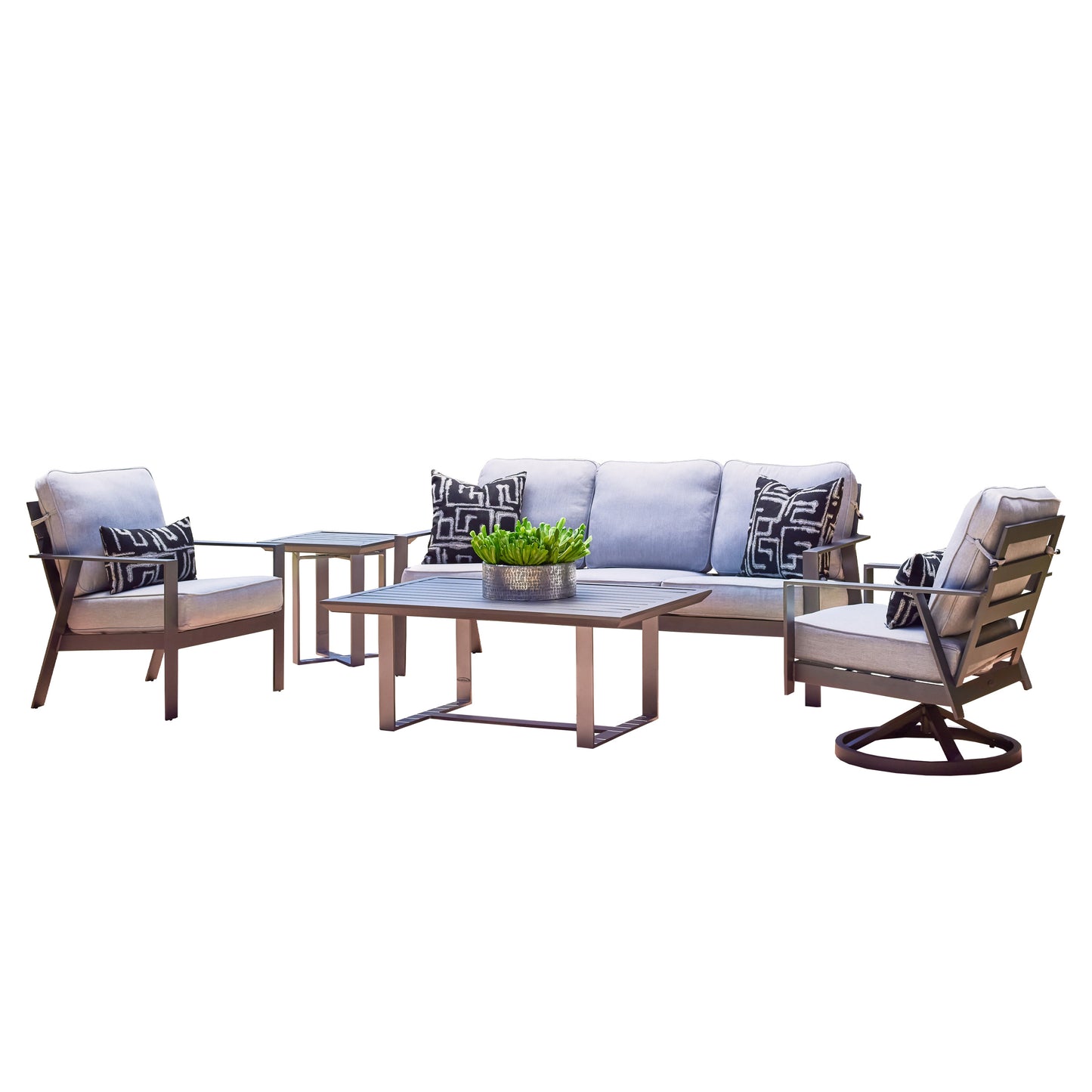 Luxe 5 Piece Sofa Set Panama Smoke Grey Cushions, image 1