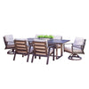 Luxe 7 Piece Dining Set Panama Smoke Grey Cushions