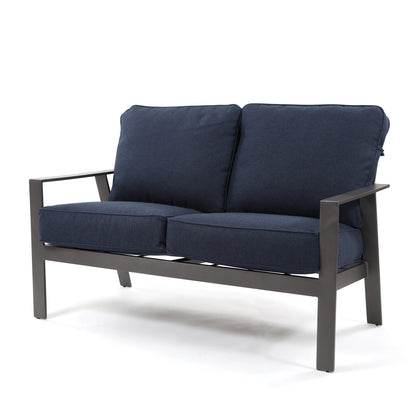 Luxe Loveseat Blend Indigo Cushions