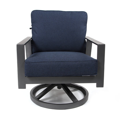 
                  Luxe Swivel Rocker Lounge Chair Blend Indigo Cushions Front - Image 4
                