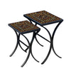 Mahogany Atlas Nesting Table Set Black Frame