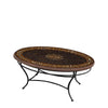Mahogany Atlas Oval Coffee Table Black Frame