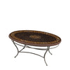 Mahogany Atlas Oval Coffee Table Pewter Frame