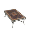 Mahogany Atlas Rec Coffee Table Pewter Frame