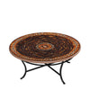 Mahogany Atlas Round Coffee Table Black Frame