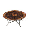 Mahogany Atlas Round Coffee Table Pewter Frame