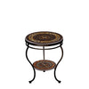 Mahogany Round Double Tiered Side Table Espresso Frame