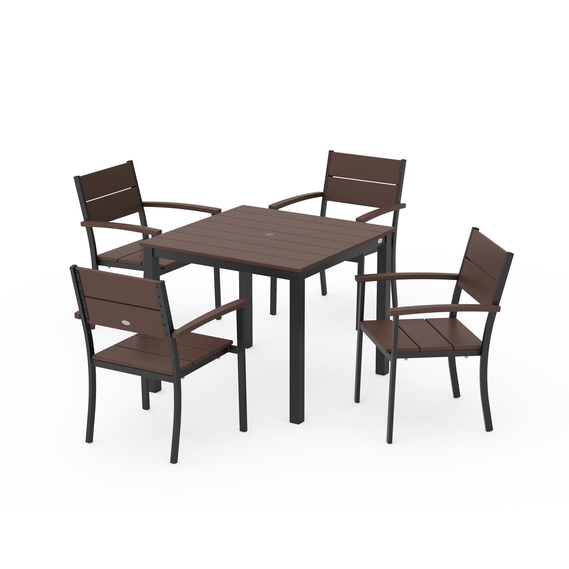 hampton bay patio umbrella customer support POLYWOOD Main Street 5-Piece Dining Set in Black/Green
