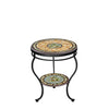 Malibu Round Double Tiered Side Table Black Frame