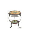 Malibu Round Double Tiered Side Table Pewter Frame
