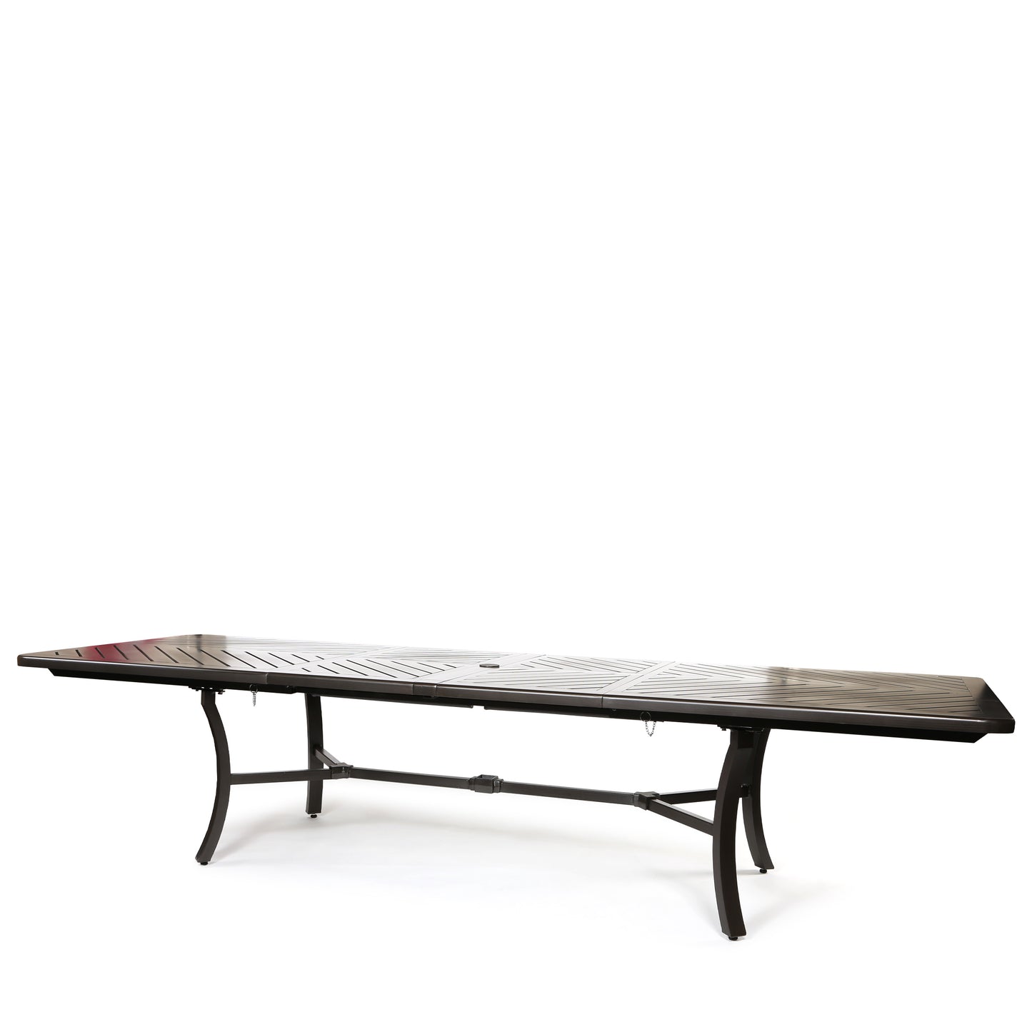 Mallin 44x128 F Top Extension Dining Table Weathered Charcoal Finish Extended, image 6