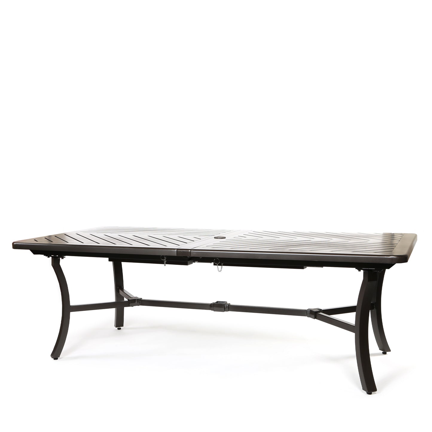 Mallin 44x128 F Top Extension Dining Table Weathered Charcoal Finish, image 2