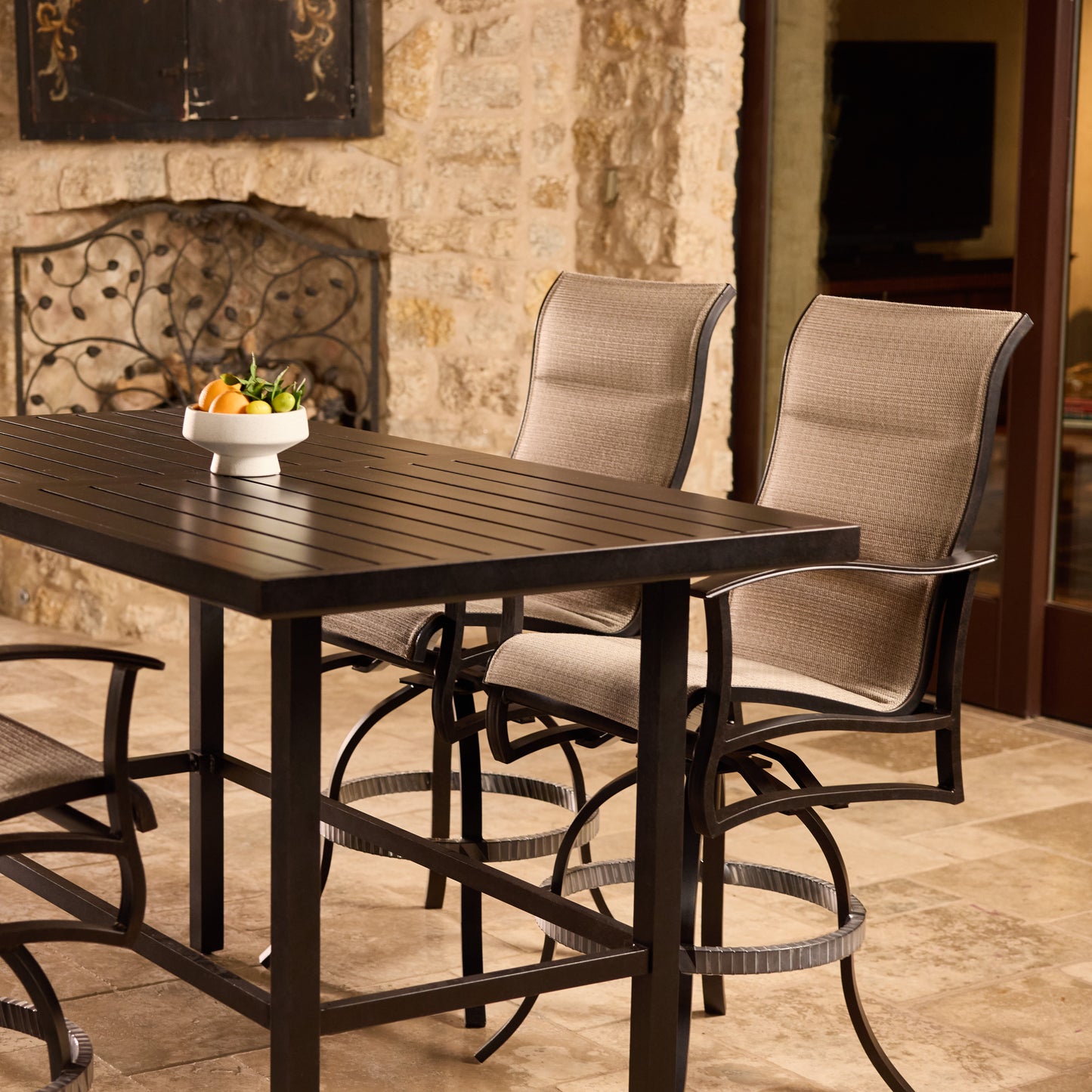 Albany Padded Sling Swivel Bar Stool, image 2