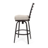 Mallin Armless Slat Back Swivel Barstool Autumn Rust Finish Linen Silver Cushion Side