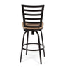 Mallin Armless Slat Back Swivel Barstool Autumn Rust Finish Spectrum Caribou Cushion Back