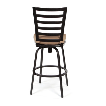 
                  Mallin Armless Slat Back Swivel Barstool Autumn Rust Finish Spectrum Caribou Cushion Back - Image 14
                