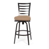 Mallin Armless Slat Back Swivel Barstool Autumn Rust Finish Spectrum Caribou Cushion Front