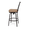 Mallin Armless Slat Back Swivel Barstool Autumn Rust Finish Spectrum Caribou Cushion Side