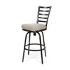 Mallin Armless Slat Back Swivel Counter Stool Autumn Rust Finish Linen Silver Cushion