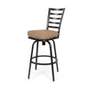 Mallin Armless Slat Back Swivel Counter Stool Autumn Rust Finish Spectrum Caribou Cushion